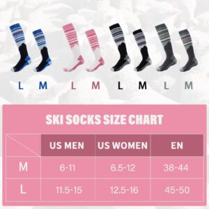 RIOROO Ski Socks Merino Wool,2/3 Pairs Pack Skiing and Snowboarding Socks For Men Women Youth,Winter Knee High Thermal Socks