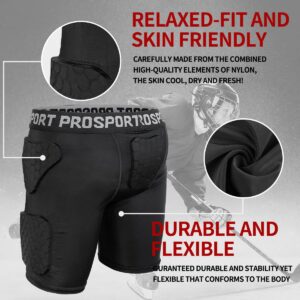 DGXINJUN Youth Kids Padded Compression Short Hip Portector 5 Pads Football Girdle