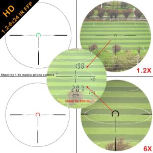 WestHunter Optics HD 1.2-6x24 IR FFP Compact Riflescope, 30mm Tube First Focal Plane Tactical Shooting Scope with Illuminated 1/2 MOA Reticle | Picatinny Shooting Kit A