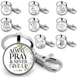 fumete christian keychain bulk bible verse religious keychain scripture quote inspirational gifts supplies for men women(leaf style, 36 pcs)