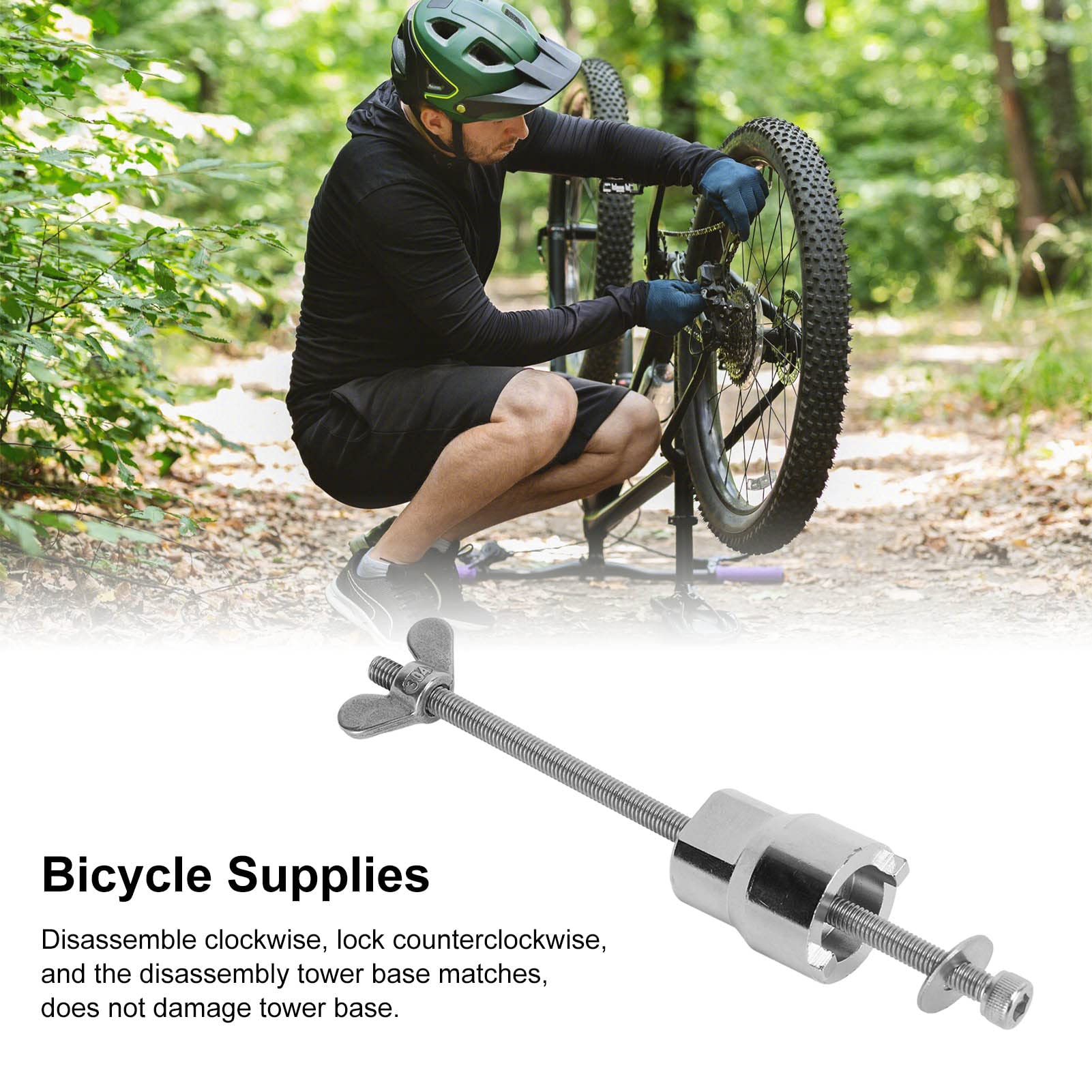 BuyWeek Bike Hub Removal Tool, Stainless Steel Bicycle Hub Remover Universal Bike Hubs Install Disassemble Tool for Mountain Road Bike