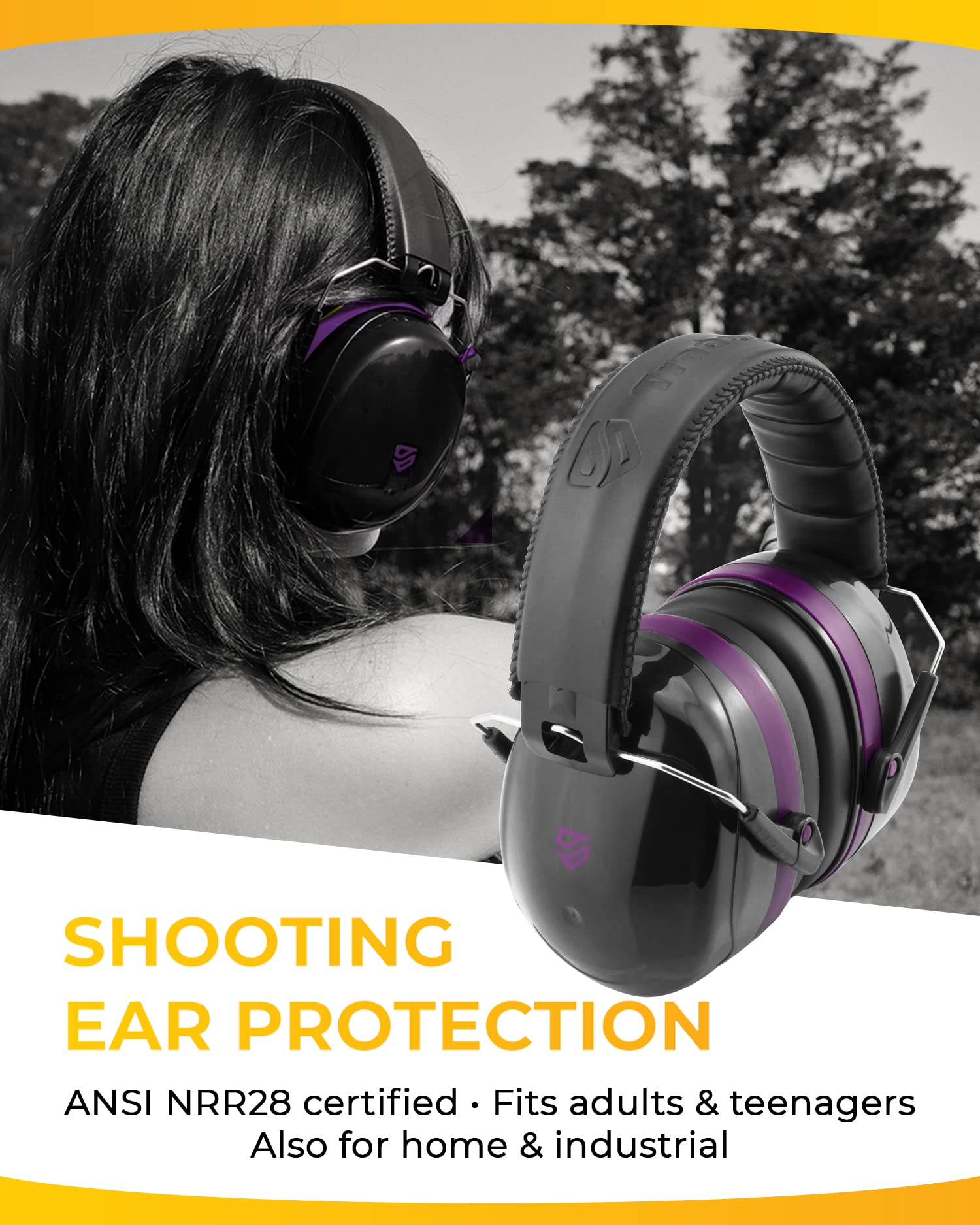 TRADESMART Purple Shooting Ear & Eye Protection with Hard Carrying Case