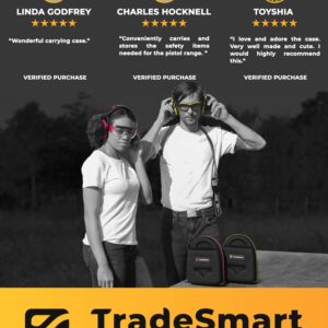 TRADESMART Ear Muffs & Glasses for Shooting, with Hard Carrying Case