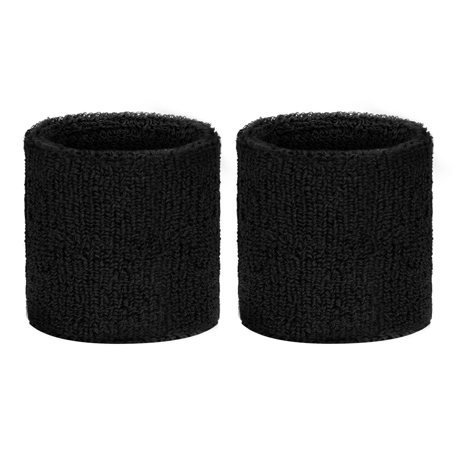 Aucuu Sports Wristband for Men & Women, 2PC Absorbent Sweatbands, Terry Cloth Wrist Sweat Bands for Tennis, Basketball, Running, Gym, Working Out