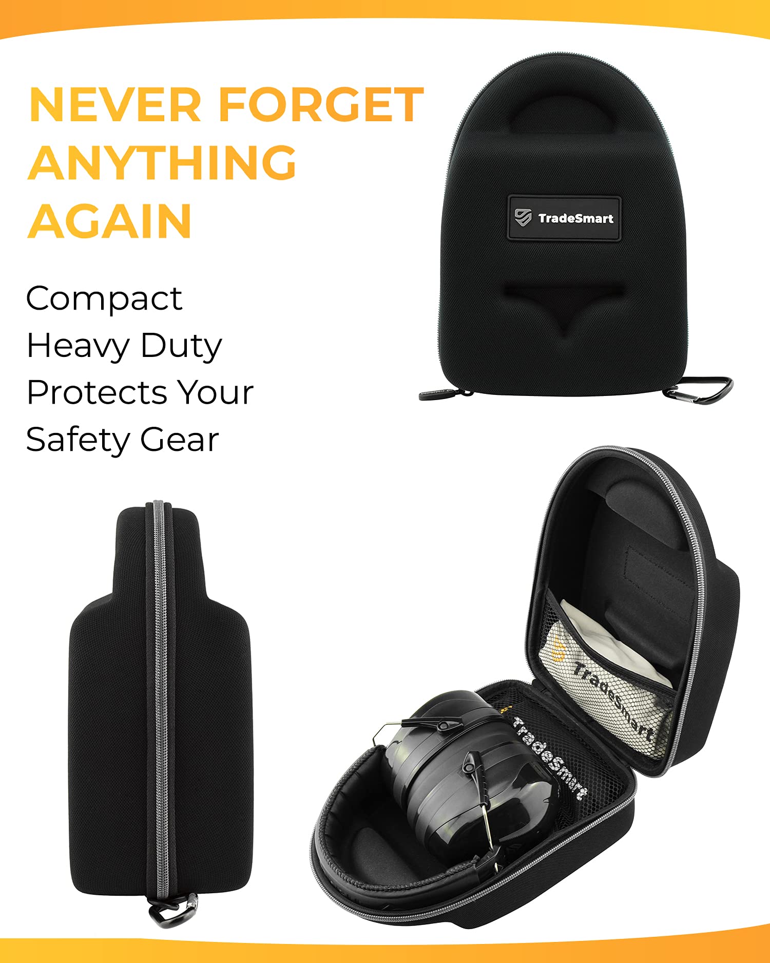 TRADESMART Ear Muffs & Glasses for Shooting, with Hard Carrying Case