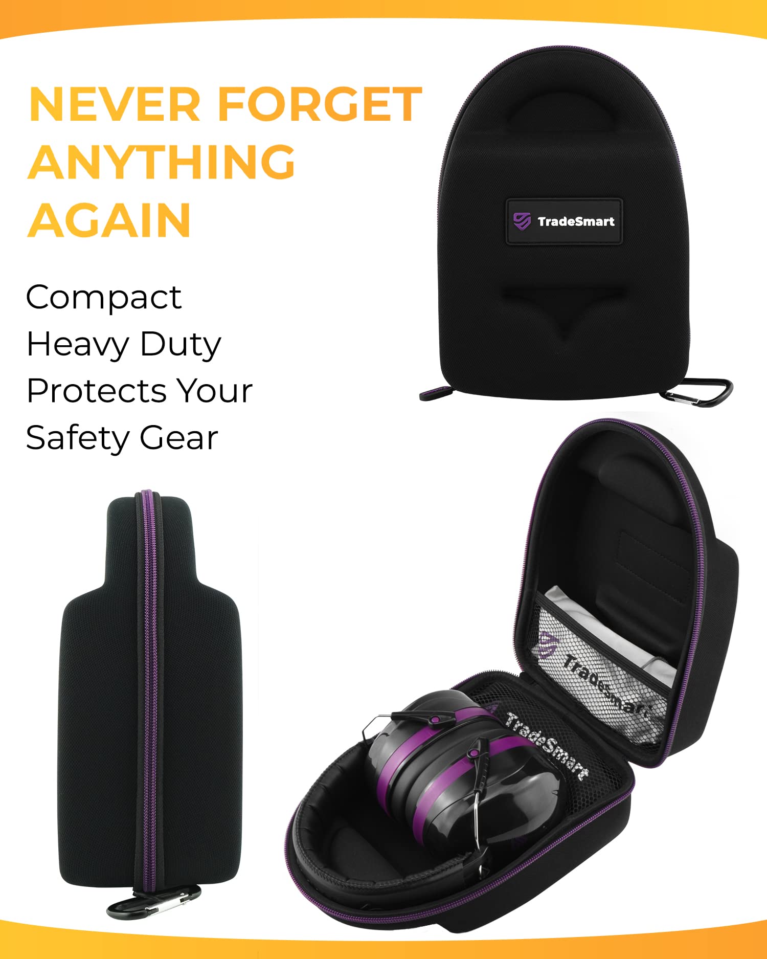 TRADESMART Purple Shooting Ear & Eye Protection with Hard Carrying Case