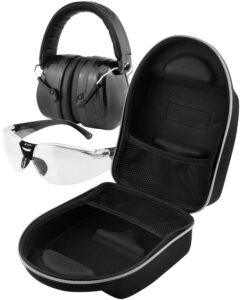 tradesmart ear muffs & glasses for shooting, with hard carrying case