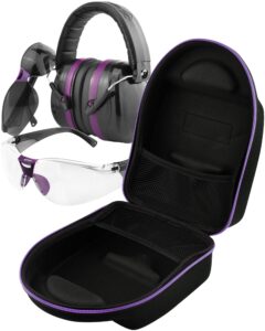 tradesmart purple shooting ear & eye protection with hard carrying case