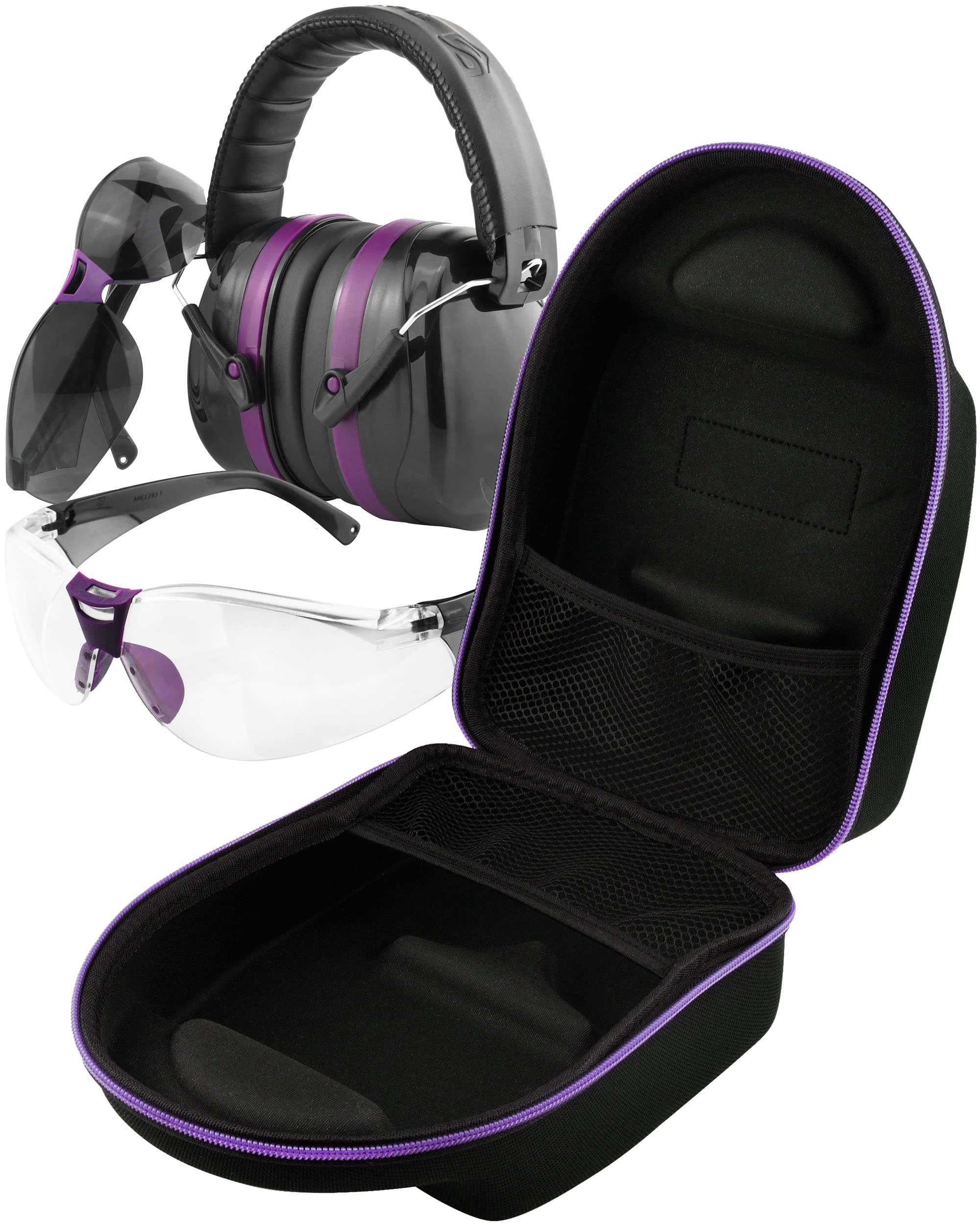 TRADESMART Purple Shooting Ear & Eye Protection with Hard Carrying Case