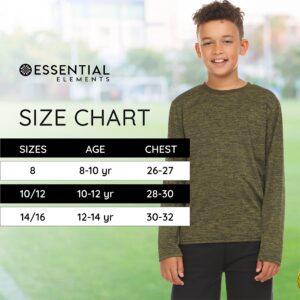 Essential Elements Boys Active Shirt - Quick-Dry Athletic Workout Training Stretch Crew Neck Long Sleeve Top 5 Pack