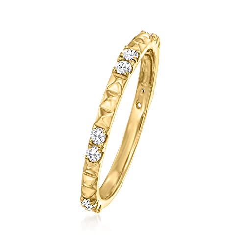 Canaria 0.25 ct. t.w. Diamond Ridged Ring in 10kt Yellow Gold