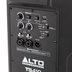 Alto Professional TS410 - 2000W 10" Powered PA Speaker with 3 Channel Mixer, Bluetooth Streaming, Wireless Loudspeaker linking, DSP and Alto App