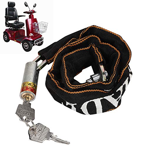 Natudeco Bicycle Security Chain Lock Heavy Duty Mobility Scooter Lock Wheelchair Chain Lock Outdoor Fence Padlock with with Key for Outdoor Security