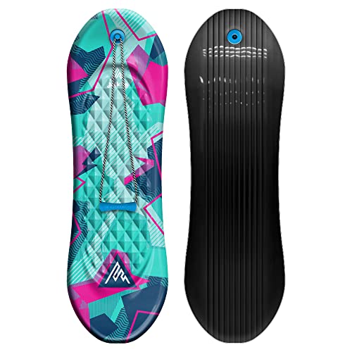 Artikfun Premium Foam Snowboard Sled 2-Pack | Tow Rope and Handle | Sized for Youth and Adults | Contoured Foot Deck Design | 48in-122cm Design Length |