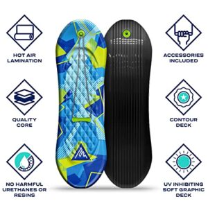 Artikfun Premium Foam Snowboard Sled 2-Pack | Tow Rope and Handle | Sized for Youth and Adults | Contoured Foot Deck Design | 48in-122cm Design Length |