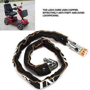 Natudeco Bicycle Security Chain Lock Heavy Duty Mobility Scooter Lock Wheelchair Chain Lock Outdoor Fence Padlock with with Key for Outdoor Security