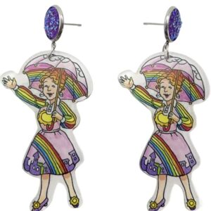 Miss Frizzle Magic School Bus Style Earrings for Women, Teachers, Preschool Teachers, Educators, Librarians, Acrylic, No Gemstone