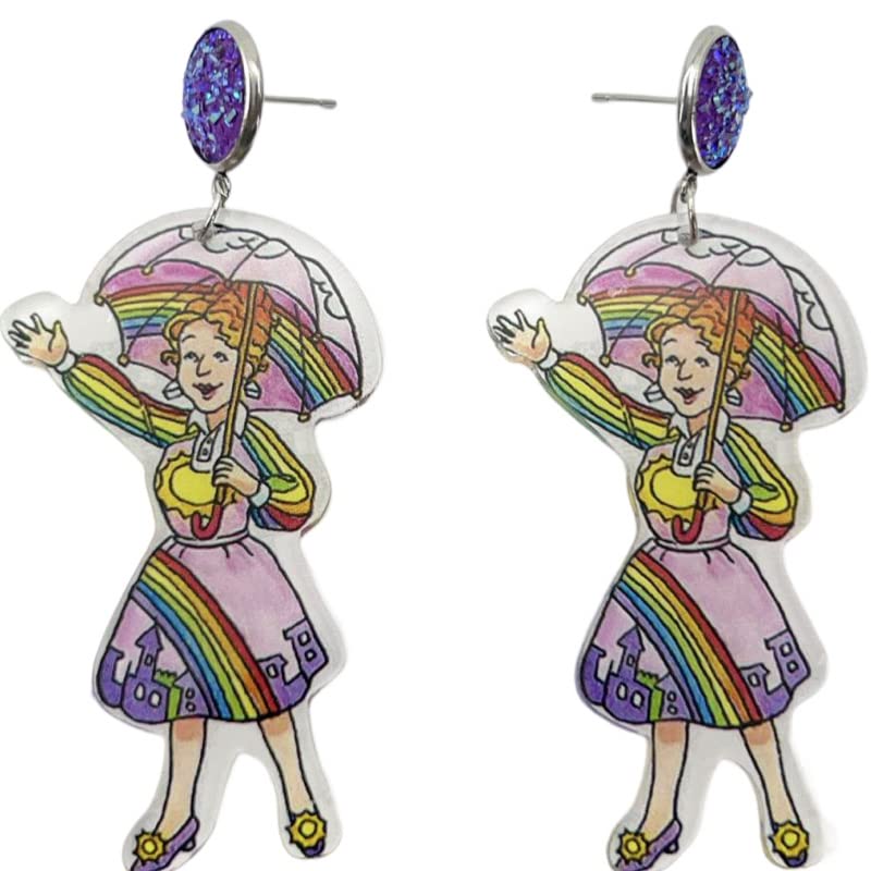 Miss Frizzle Magic School Bus Style Earrings for Women, Teachers, Preschool Teachers, Educators, Librarians, Acrylic, No Gemstone