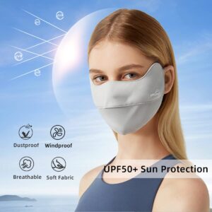 Breathable UV Face Covering UPF 50+ Women Summer Mask Eye Protection Washable Reusable Sunscreen Sports Face Cover SLN3M072 Grey