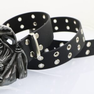 NORICAP Men And Women Metal Skull Head Leather Buckle Belt Waist Band Jeans Decorative Punk Belt