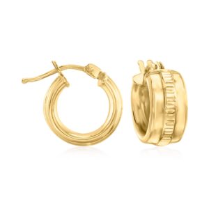 canaria italian 10kt yellow gold huggie hoop earrings