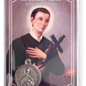 Laminated St Gerard Pregnancy Prayer Card - Catholic Holy Card for Patron Saint of Fertility and Motherhood, Includes St Gerard Medal for Pregnancy, Wallet Size Prayer Card