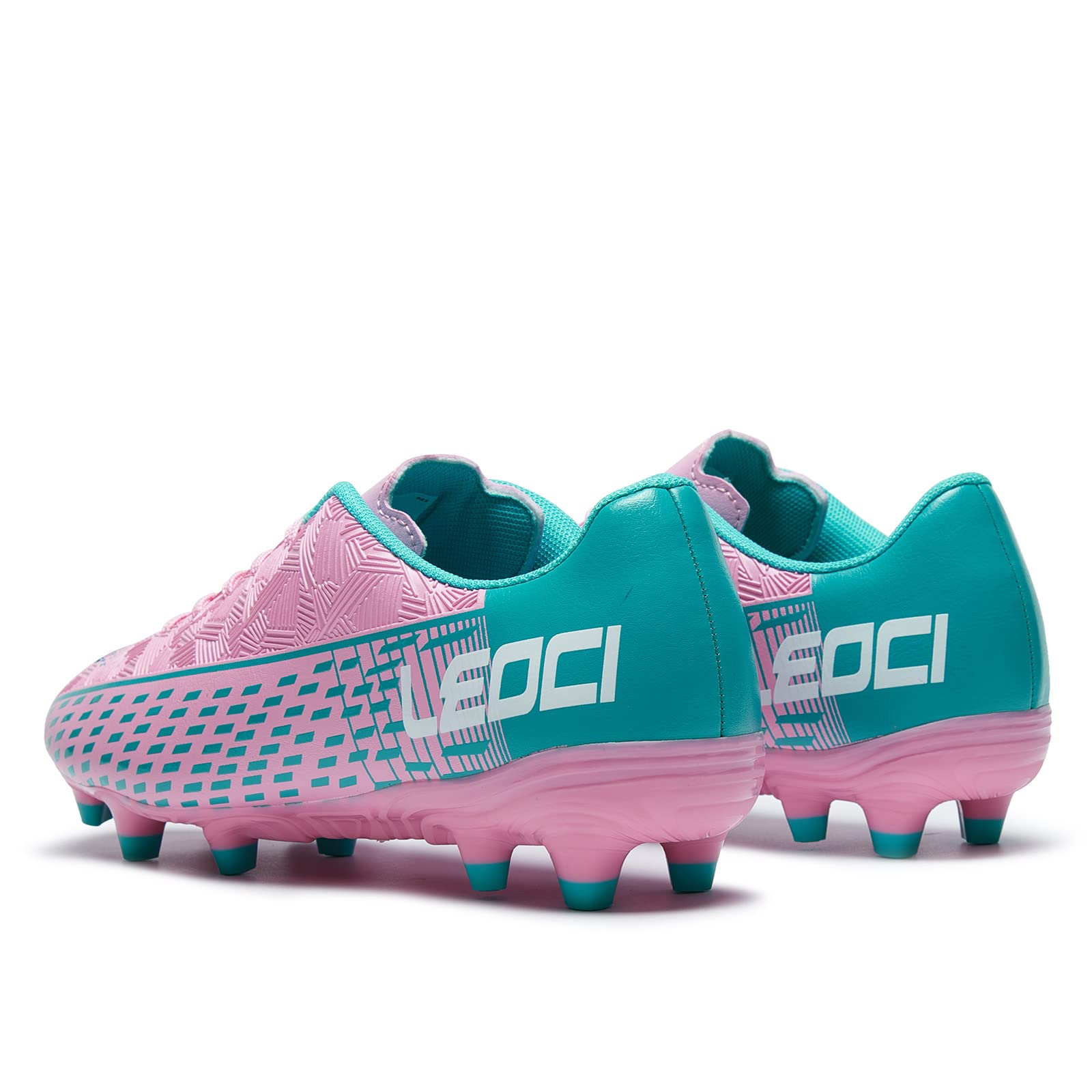 LEOCI Soccer Cleats for Women's and Men's Outdoor Unisex Football Shoes Firm Rugby Boots