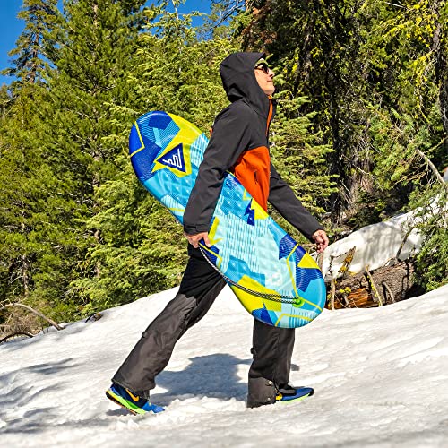 Artikfun Premium Foam Snowboard Sled 2-Pack | Tow Rope and Handle | Sized for Youth and Adults | Contoured Foot Deck Design | 48in-122cm Design Length |