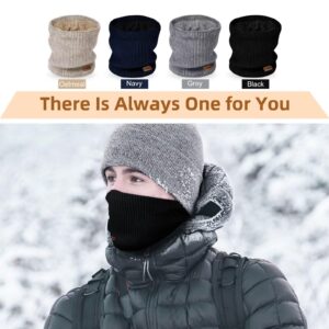 Winter Neck Gaiters for Men 3 Pack,Neck Warmer Men Women with Thermal Thick Warm Fleece Lined Cold Weather,Mens Scarf Winter Ski Face Mask Cover Windproof Scarves（Black,Navy，Grey）