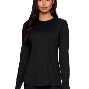 RBX Active Women's Yoga Tunic Super Soft Long Sleeve Crewneck Tee F22 Black Heather XL