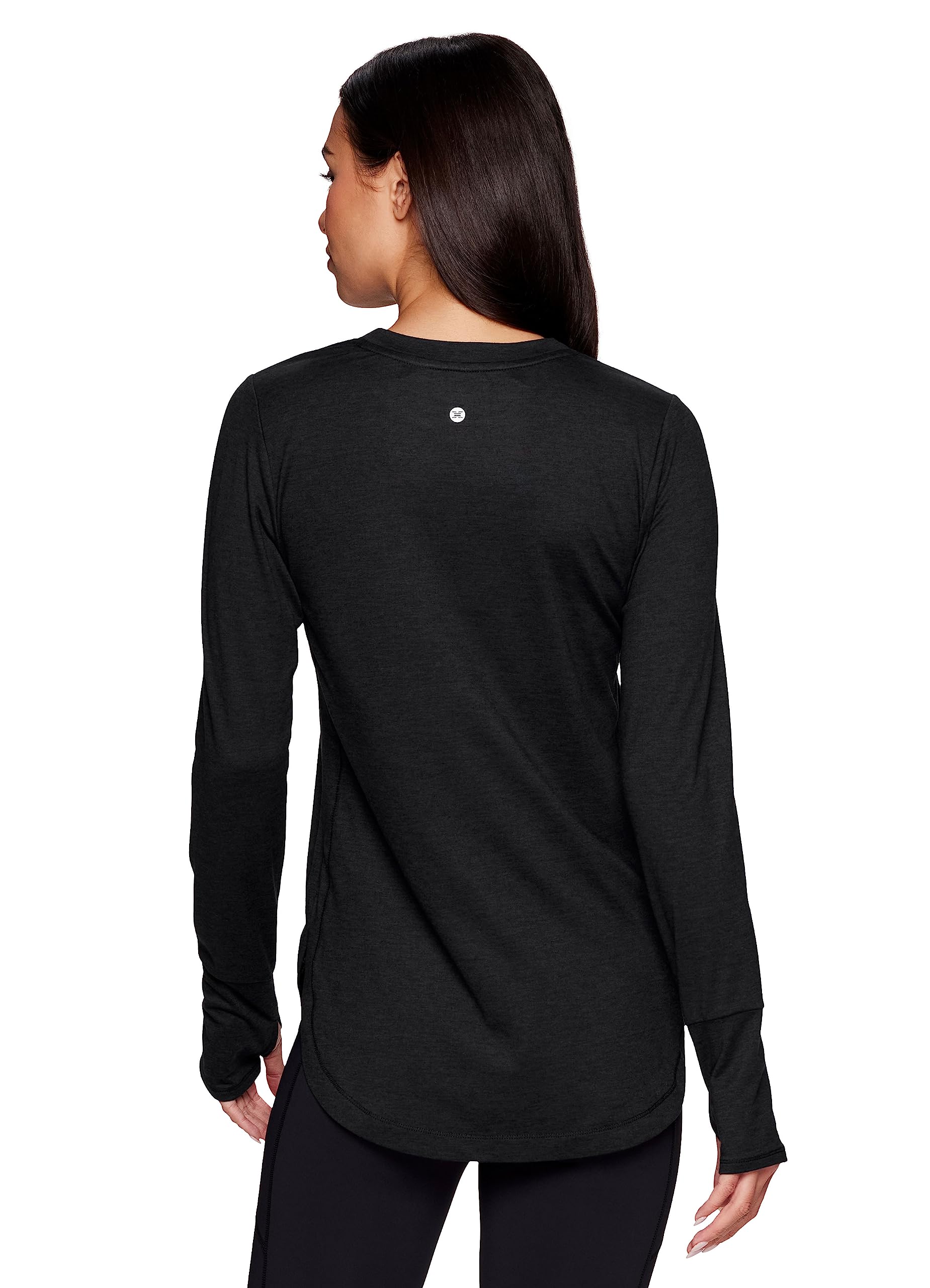 RBX Active Women's Yoga Tunic Super Soft Long Sleeve Crewneck Tee F22 Black Heather XL