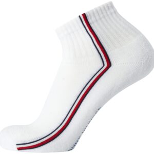 Tommy Hilfiger Men's Quarter Socks - 6 Pack Cushioned Men's Athletic Ankle Socks - Breathable Sports Socks for Men (7-12), Size 7-12, White Multi