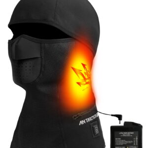 ANTARCTICA GEAR Heated Balaclava Face Ski Mask Windproof Warm Heating Hat for Motorcycle Riding Women Men Black