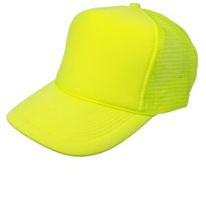 2 Packs NEON Baseball Caps Blank Trucker Hats Summer Mesh Bachelorette Capl (2 for Price of 1) (NEON - Yellow)