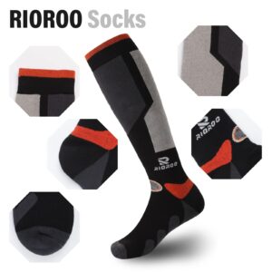 RIOROO Ski Socks, 2/3 Pairs Skiing, Snowboarding, Outdoor Sports Socks For Mens Womens Youth,Thermal Knee-high Warm Socks