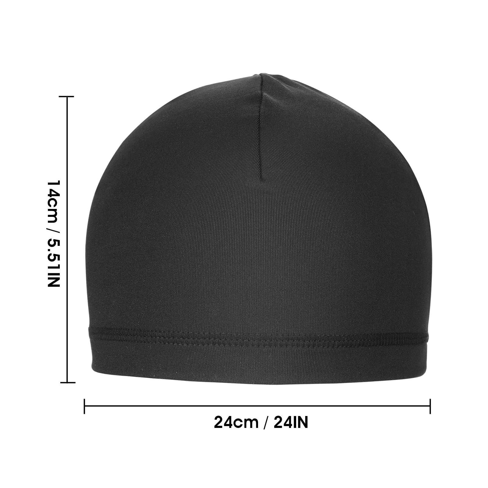 Yolev 4 Pieces Men Skull Caps Soft Helmet Liner Cycling Running Hat Cotton Beanie Sweat Wicking for Men Women Black