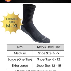 Dickies Men's Dri-tech Moisture Control 6-Pack Comfort Length Crew Socks