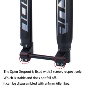 BOLANY Downhill Mountain Bike Air Suspension Front Fork Double Shoulder Inverted Aluminum Alloy Thru-Axle Boost Spacing 15 * 110mm Fork Fit for Disc Brake 26/27.5/29 Inch Tire (Tapered Steerer)