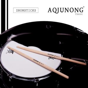 AQJUNONG Drum Sticks，7A Drumsticks, 12 Pairs Classic Maple Wood Tip Drum Sticks for Kids and Adults, Professional Musical Instrument Percussion Accessories