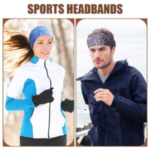 Men's Sweatbands for Workout: Camo Headband, Wide Sweat-Absorbing Head Band for Basketball, Football, Cycling, Running, Yoga, 4.7 x 9.8 Inch (Bandanna Style)