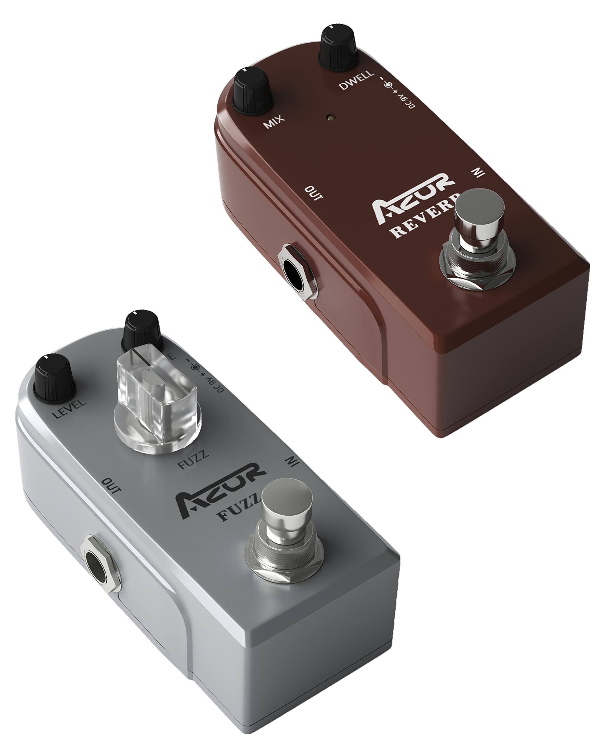 AZOR Fuzz Guitar Effect Pedal with AP311 Spring Reverb Guitar Effect Pedal with True Bypass Aluminium alloy case