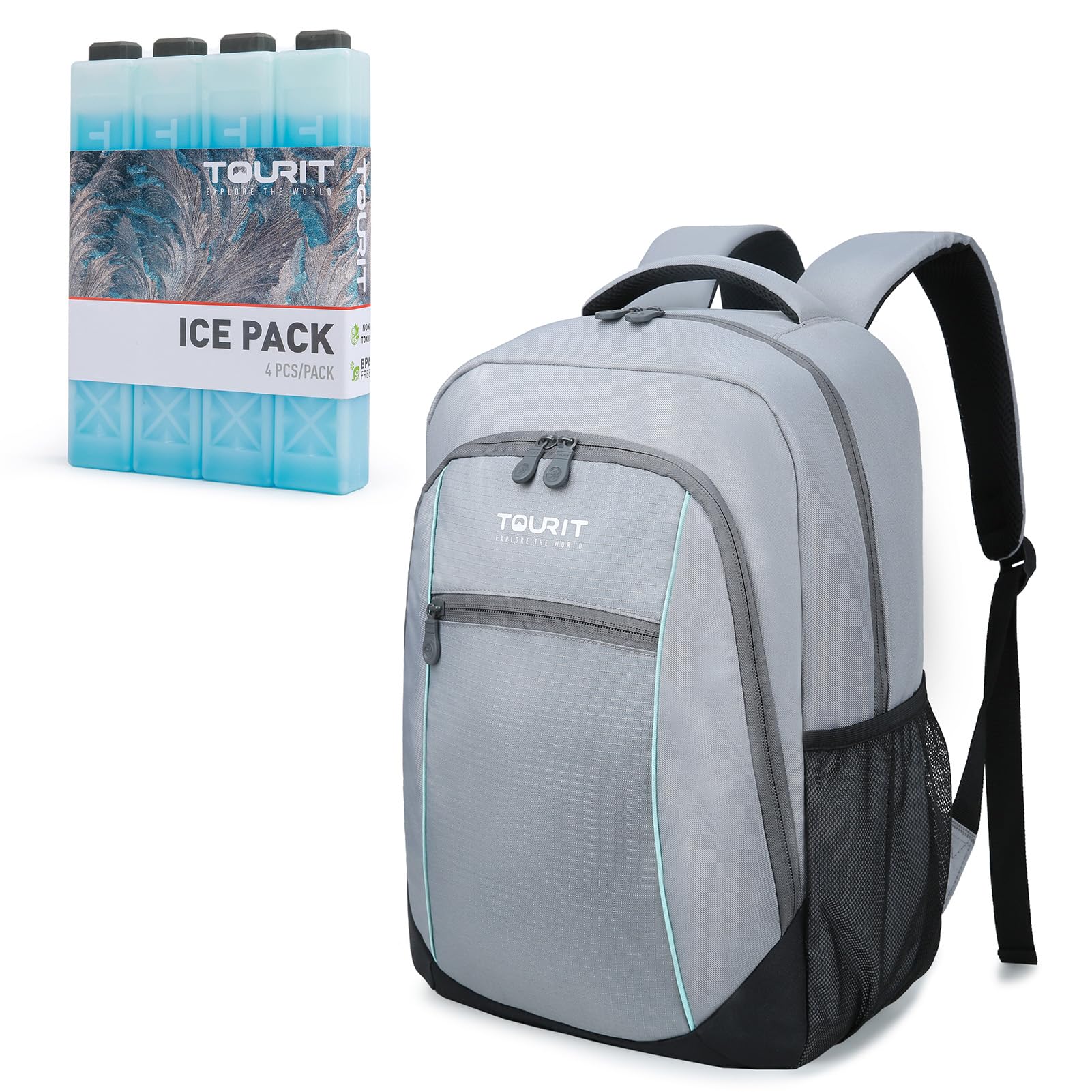 TOURIT Backpack Cooler and 4 Ice Packs Bargain Perfect Combination