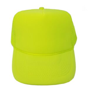 2 Packs NEON Baseball Caps Blank Trucker Hats Summer Mesh Bachelorette Capl (2 for Price of 1) (NEON - Yellow)