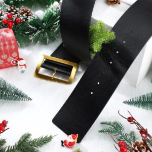 EBOOT Christmas Santa Belt Black Pirate Belt Men 3.2 '' Wide Mens Costume Belt 7 Eyelets Gnome Belts for Adults with Punch Tool for Women Kids Santa Claus Cosplay Supplies, 59 Inches Long