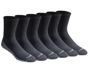 dickies men's dri-tech moisture control 6-pack comfort length crew socks