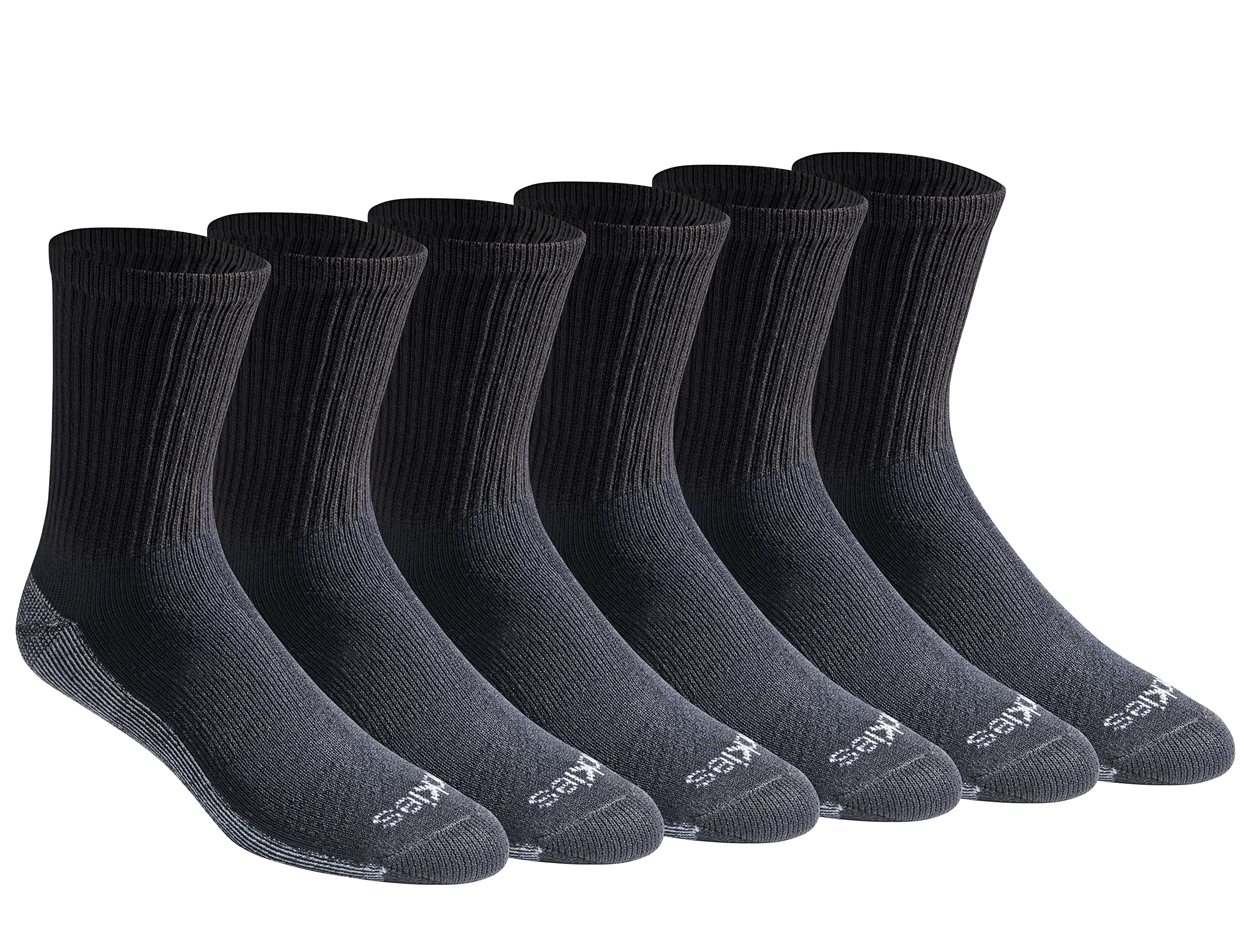 Dickies Men's Dri-tech Moisture Control 6-Pack Comfort Length Crew Socks