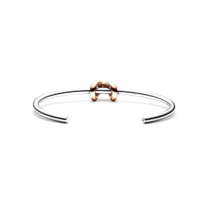 MVMT Women's Knot Cuff Stainless Steel Silver/Rose Gold Bracelet