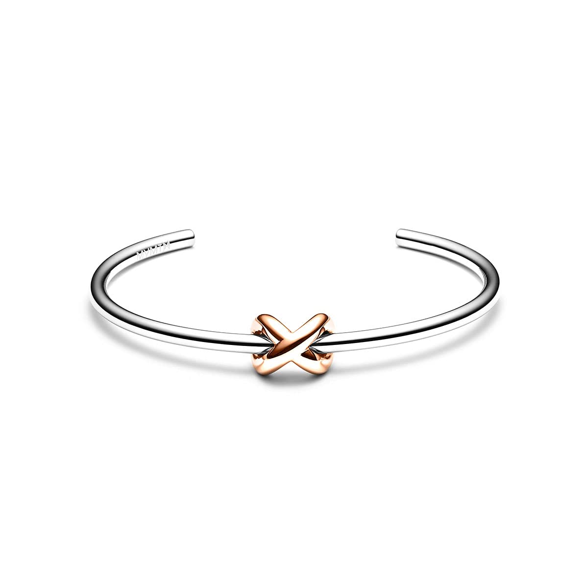 MVMT Women's Knot Cuff Stainless Steel Silver/Rose Gold Bracelet