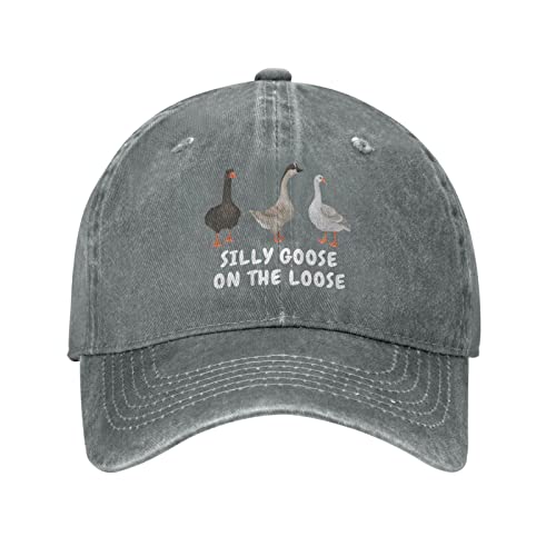 Silly Goose Hat Silly Goose On The Loose Hat Men Baseball Hat Funny Hats Gray