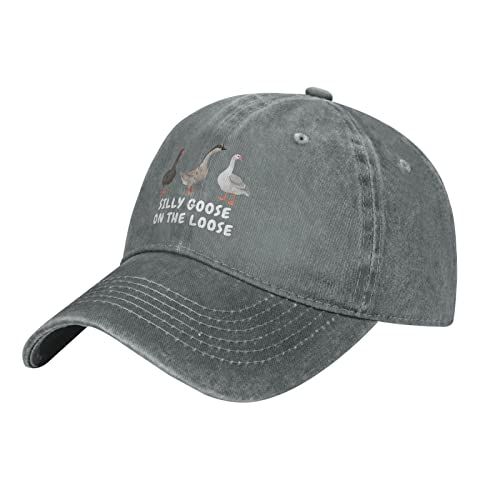 Silly Goose Hat Silly Goose On The Loose Hat Men Baseball Hat Funny Hats Gray